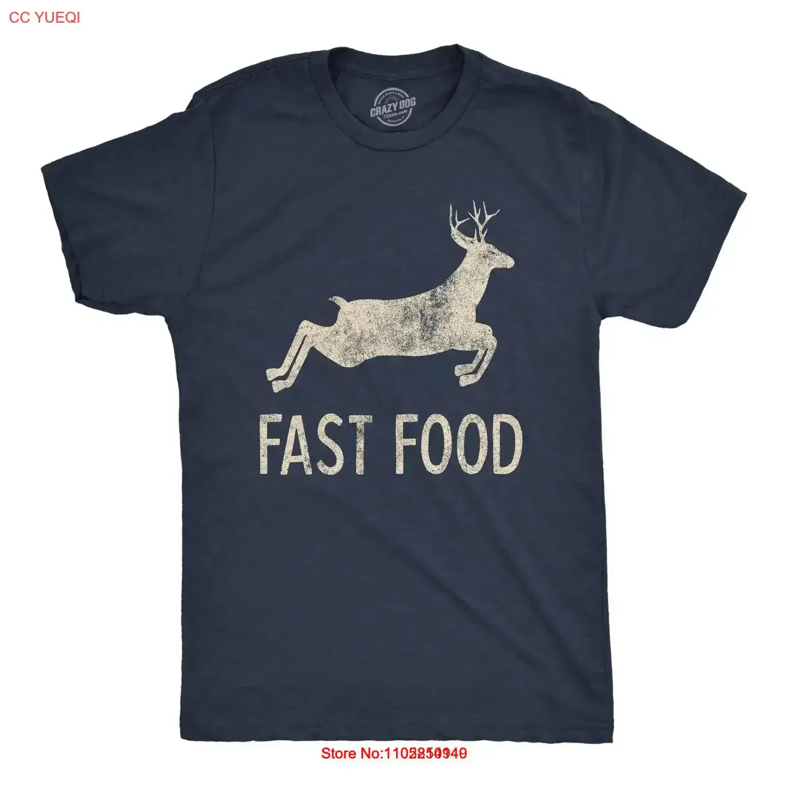 Mens Fast Food T Shirt Funny Deer Hunting Season Novelty  vintage Washed Soft homme Slightly fashion Breathable Stylish