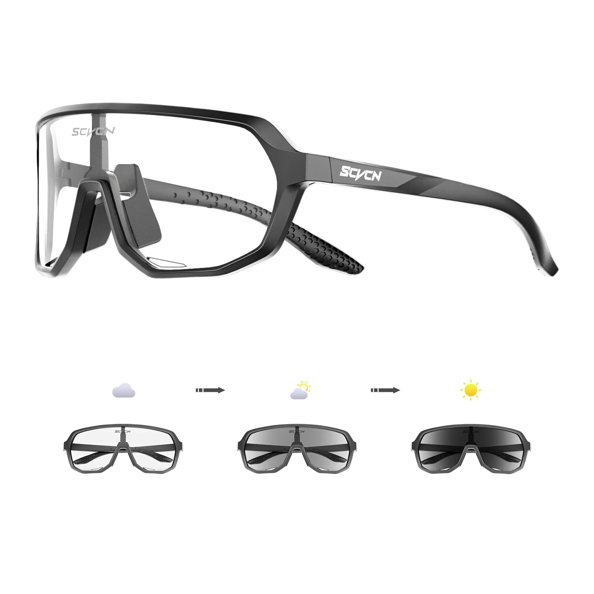 نظارات SCVCN للمشي لمسافات طويلة نظارات رياضية للرجال MTB دراجة دراجة رياضية UV400 للصيد والقيادة وركوب الدراجات نظارات شمسية عصرية