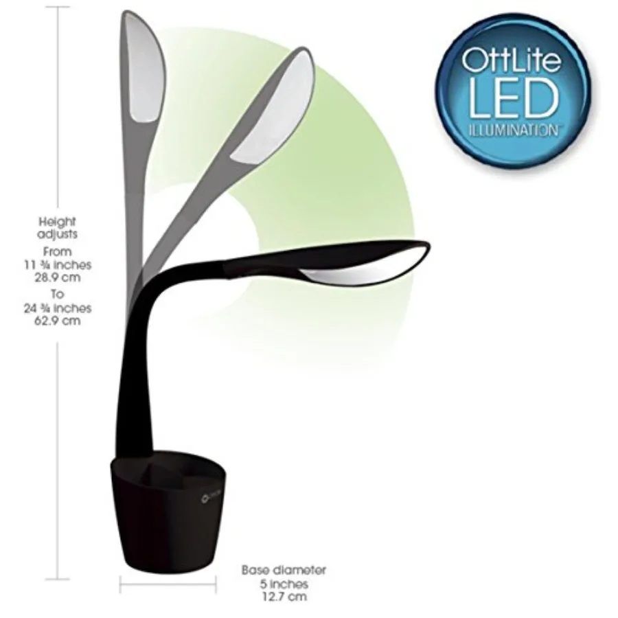 LED Desk Space Organizer Lamp - 4 Brightness Levels, Additional Storage, Great for Workstation, Offices, Dorms