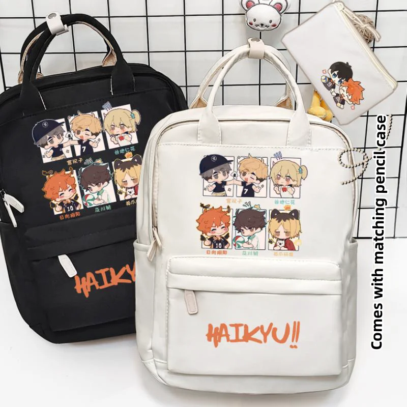 Anime Hinata Shouyou backpack cartoon peripheral children's school bag Haikyu storage pencil bag boys and girls same school bag