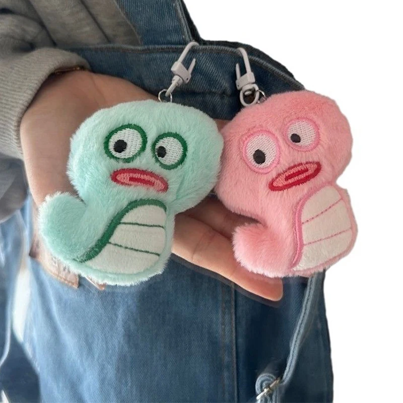 Cute Big Eyed Funny Little Snake Plush Doll Pendant Keychain Backpack Decoration Accessries Gifts