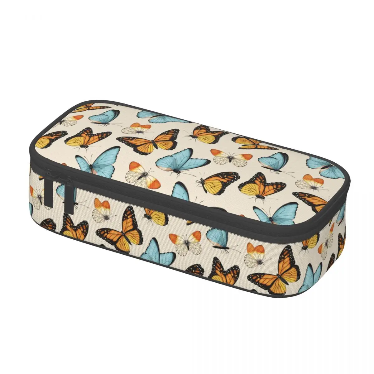 

Новые винтажные пеналы с узором бабочки, пенал, коробка для ручек для студентов, большая сумка для хранения, офисные канцелярские принадлежности на молнии