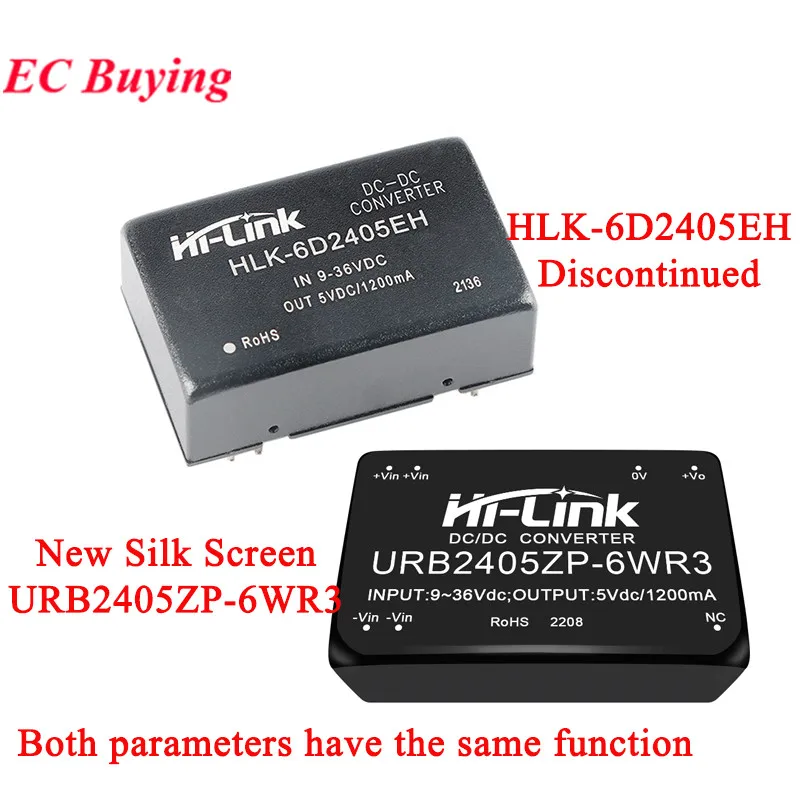 HLK-6D2405EH Hi-Link DC-DC Isolated Power Module 6W 24V to 5V DC to DC Converter Board Compatible with URB2405ZP-6WR3