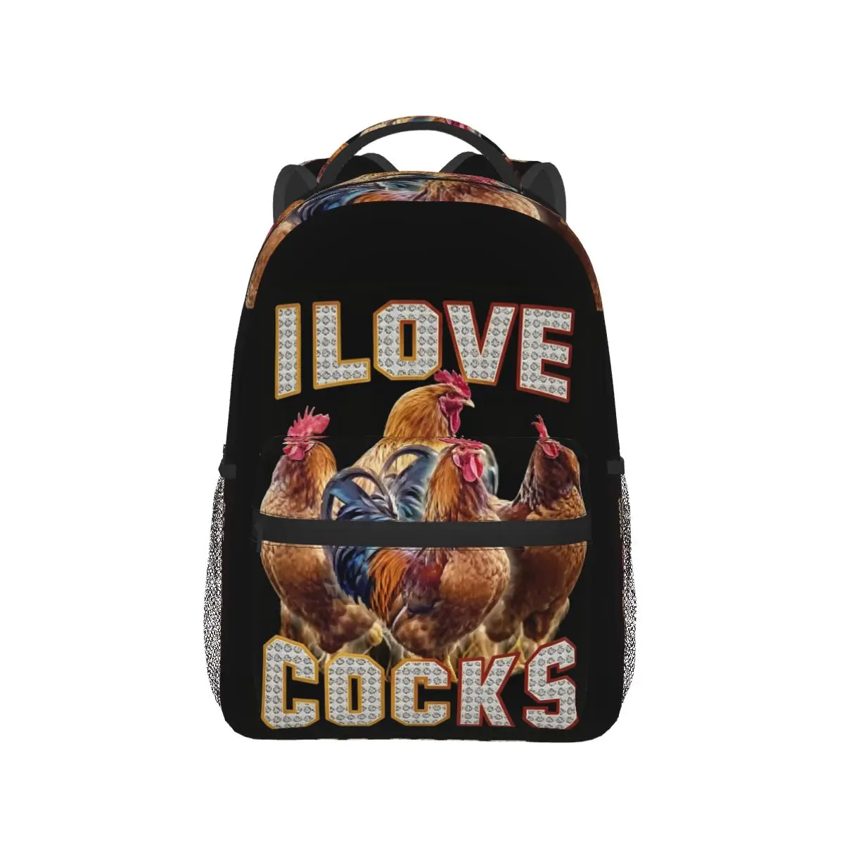 

I Love Cocks Roosters Meme Chicken Lovers Backpack Hot Sale Daypack Boys Girls BookBag School Bag Shoulder Bags for Men Women