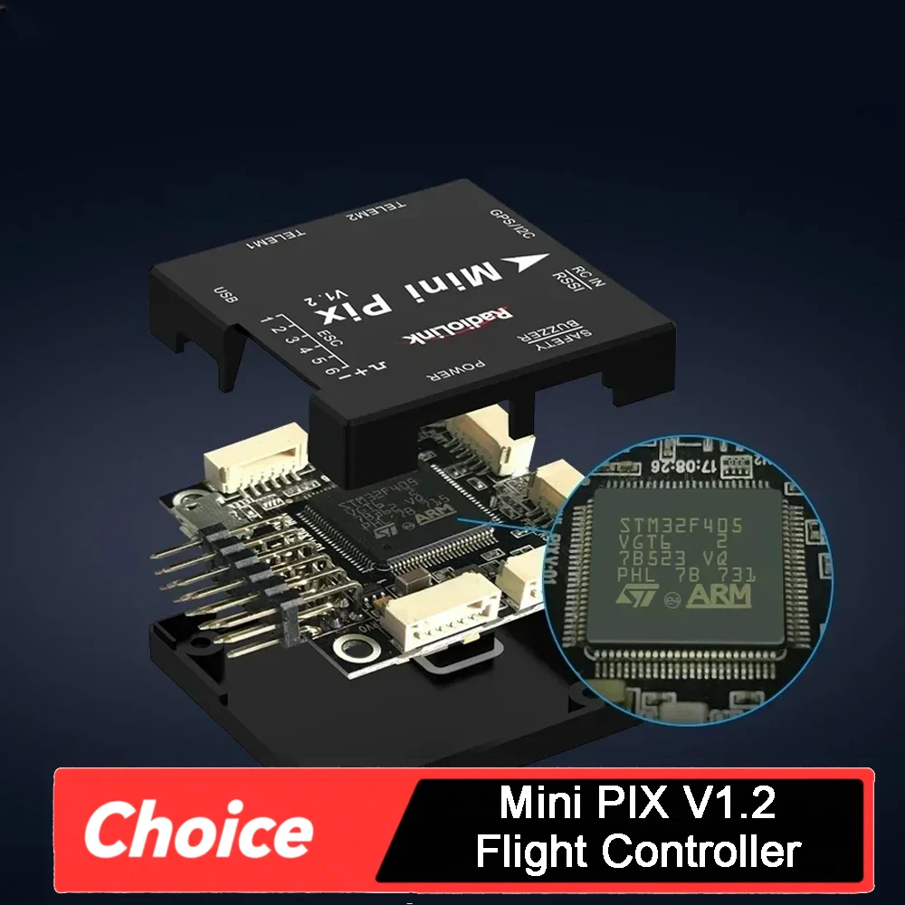 

Radiolink New Mini PIX V1.2 Flight Controller M10N GPS TS100/SE100 GPS Same as Pixhawk FC FPV Racing Drone Helicopter Airplane