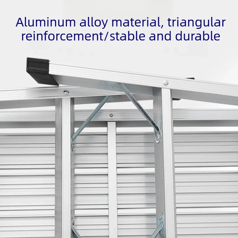 Portable Aluminum Alloy Step Stool, Heavy Duty Folding Ladder with Anti-Slip Feet for Car Wash, Home Repair,and Outdoor Working