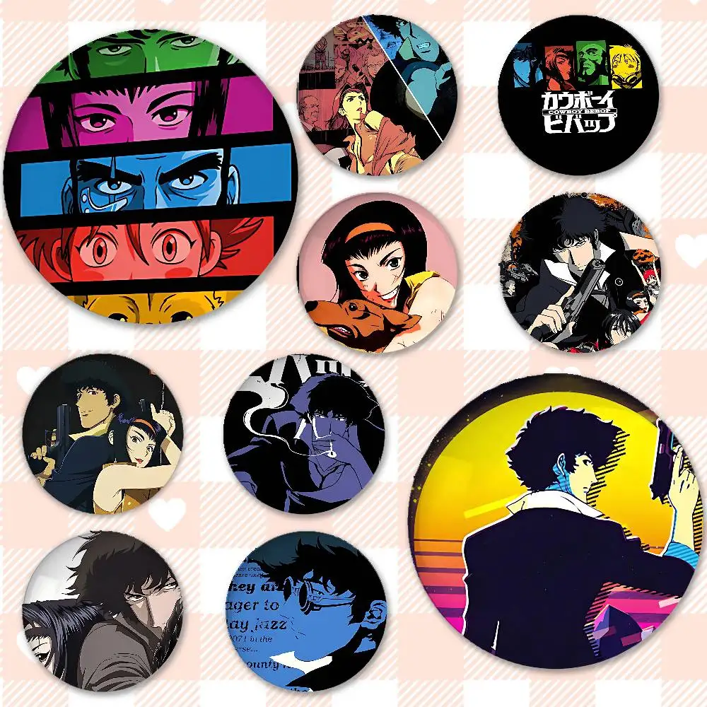 Anime Cowboy Bebop Abzeichen Weißblech Soft Button Pin Brosche Metall Abzeichen Benutzerdefinierte Schmuck Zubehör Hut Tasche Revers