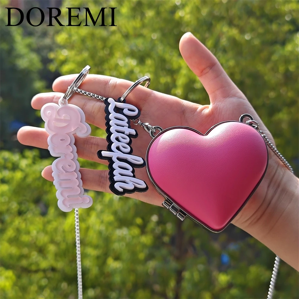 DOREMI Acrylic Name Coloful Custom Name Keychain artoon Penguin Souvenir Airplane Custom Logo Metal Soft Hard Name Keychain