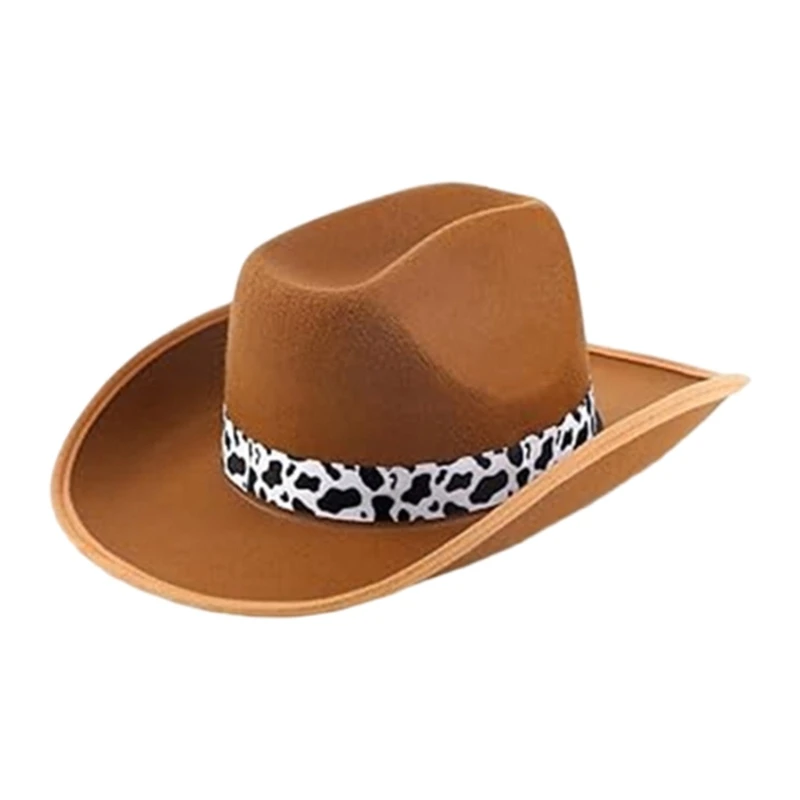 Cowboy Hats Panama Hat Maillard Cow Print for Women Men Photo Props Western for Men Women Unisex Wear Headwear