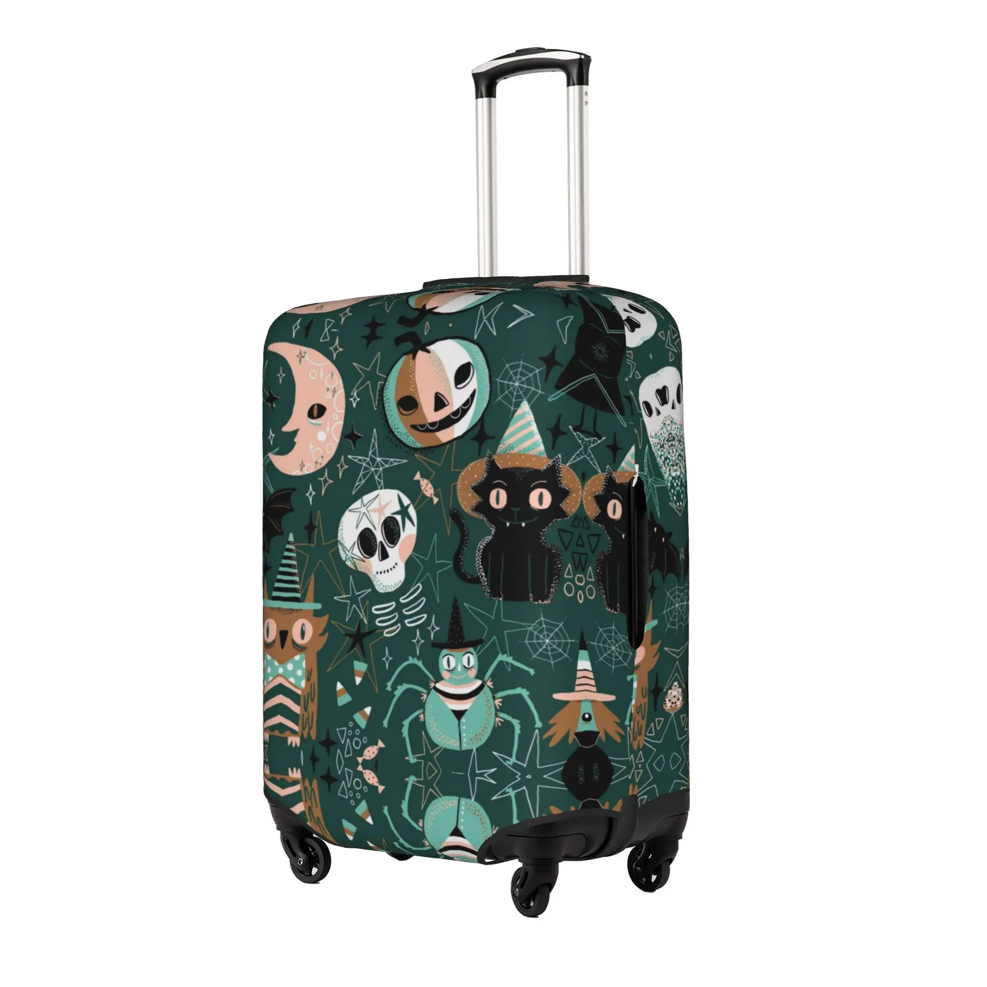 Halloween Pumpkin Owl Luggage Cover Cute  Suitcase Protector Covers Suit For 18-32 inch