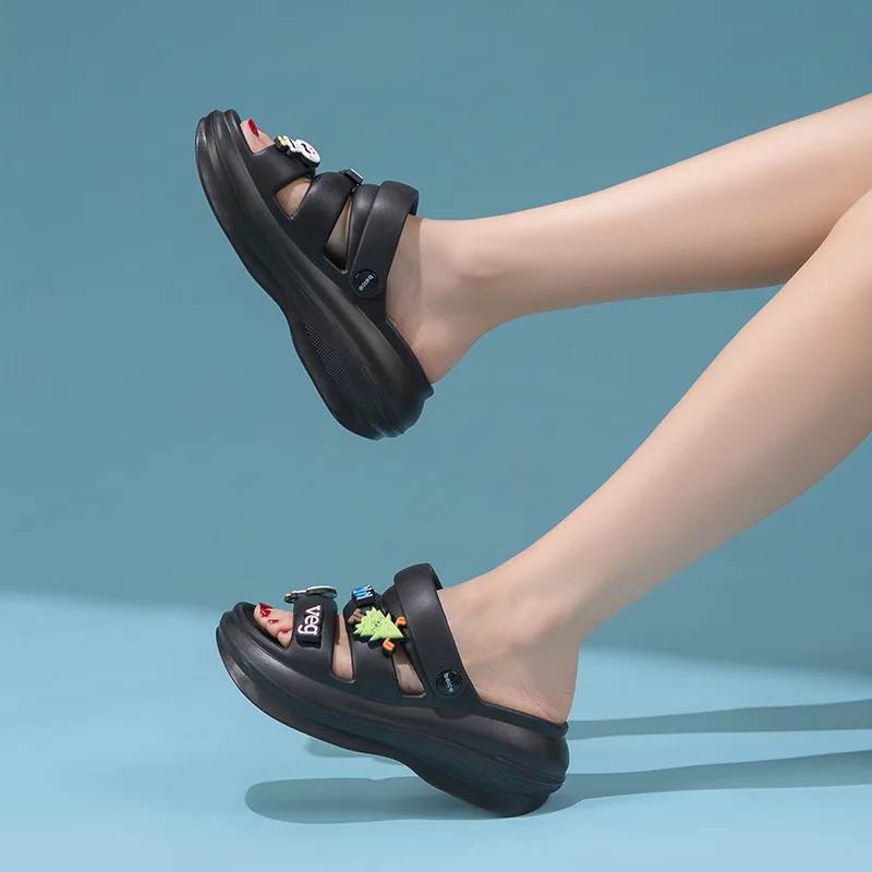 

Женские сандалии на шпильке, лето 2024, милые роскошные дизайнерские тапочки, модная домашняя и уличная элегантная пляжная обувь для девочек