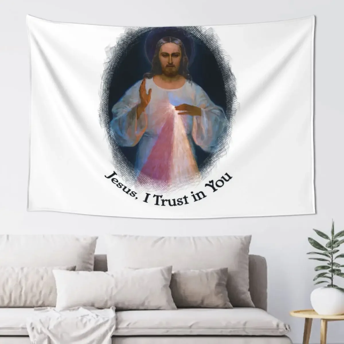 

Jesus Divine Mercy Catholic St Margaret Mary Alacoque & Saint Faustina 200b Tapestry Home Decorating Tapestry