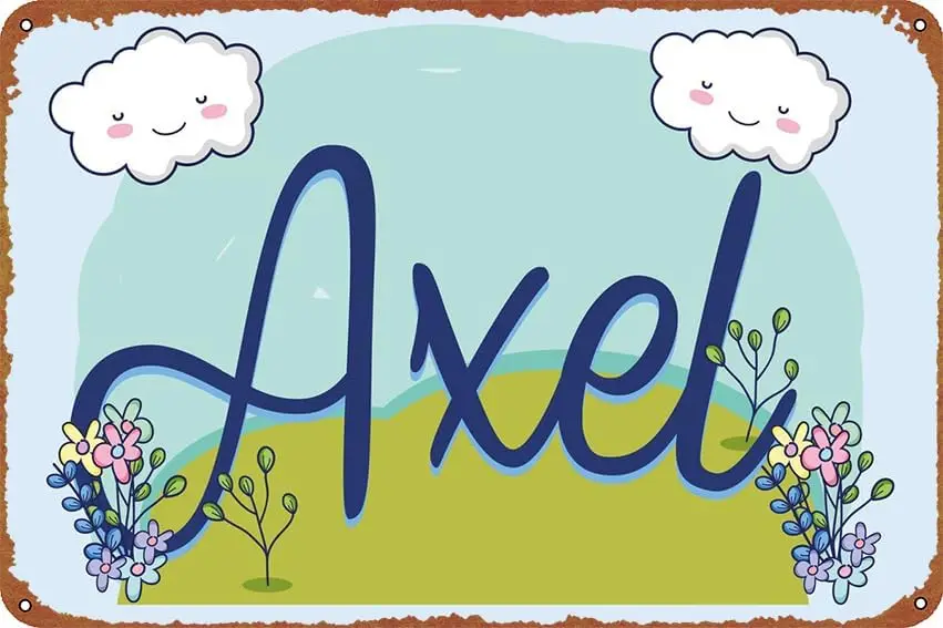 AXEL Baby Name Sign Gift Home Decoration 20 * 30CM Tin Poster - Exquisite Wall Picture