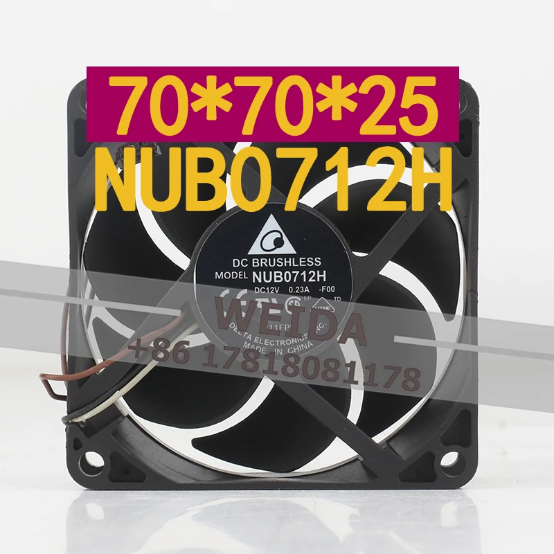 

Original new Delta 7025 12V 0.23A AC EC 7CM three-wire cooling fan projector Server inverter NUB0712H