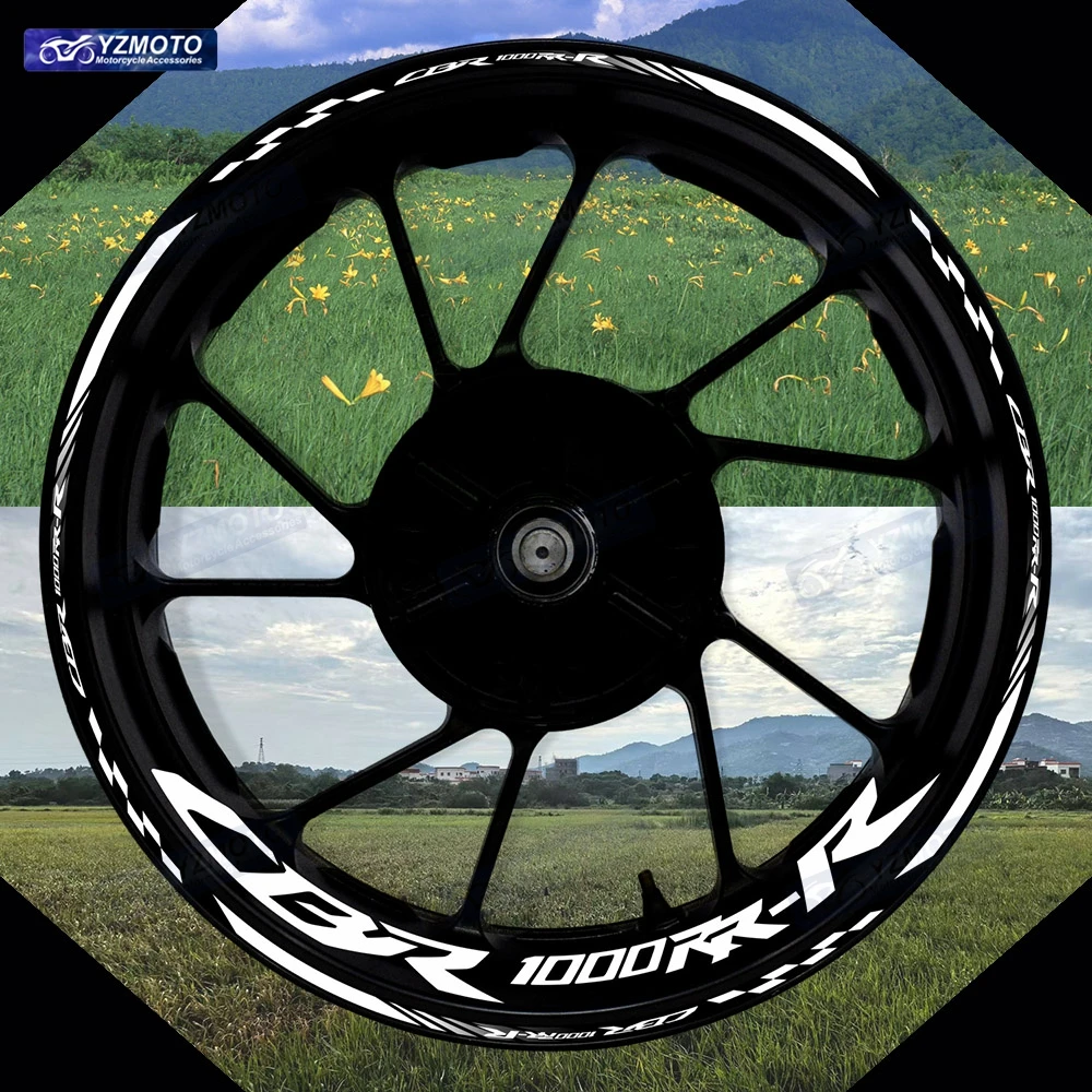 

Для мотоцикла Honda CBR1000RR-R 17-дюймовая наклейка на переднее и заднее колесо, наклейка на ступицу, декоративные светоотражающие водонепроницаемые наклейки на обод