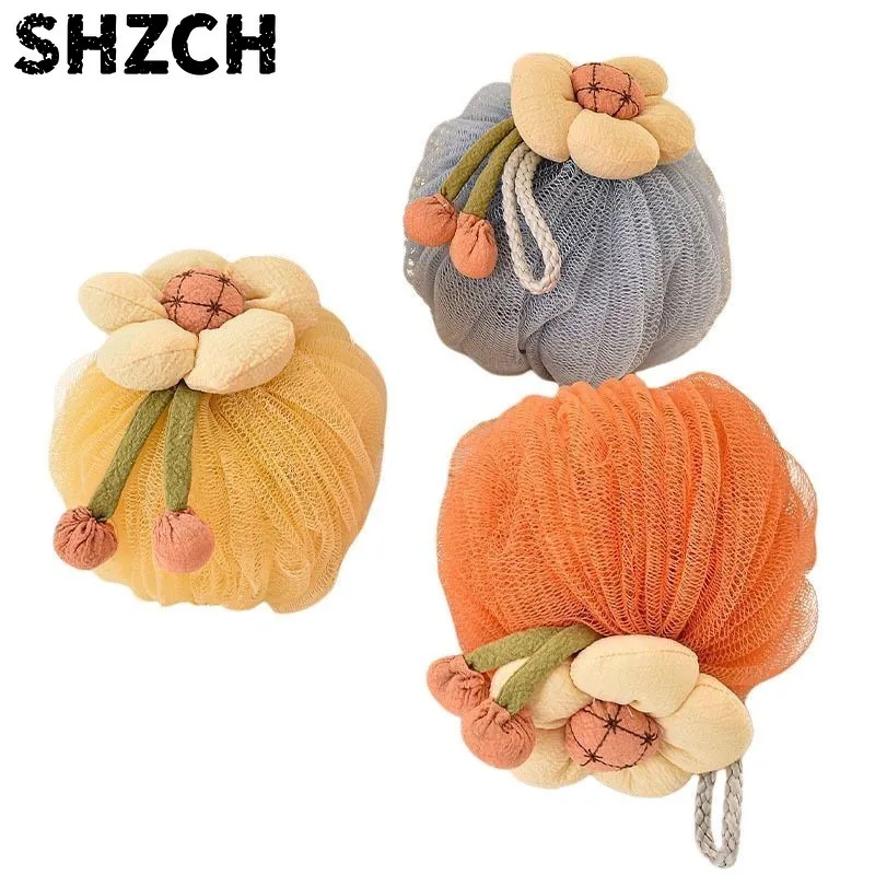 Creative Style Sun Shaped Shower Ball Sunflower Bath Flower Cute Super Soft Durable Bathroom Shower Bubble Ball 3pcs/Set ZI718