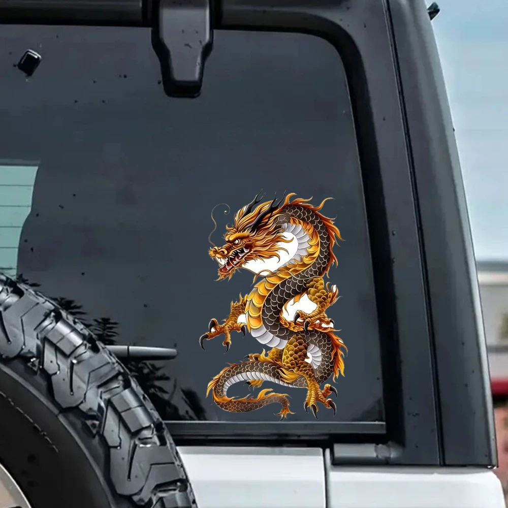 15cm Golden Dragon Car Sticker, Suitable for Laptop, Car, Truck, Van, SUV, Motorcycle, Wall, Bumper, Window