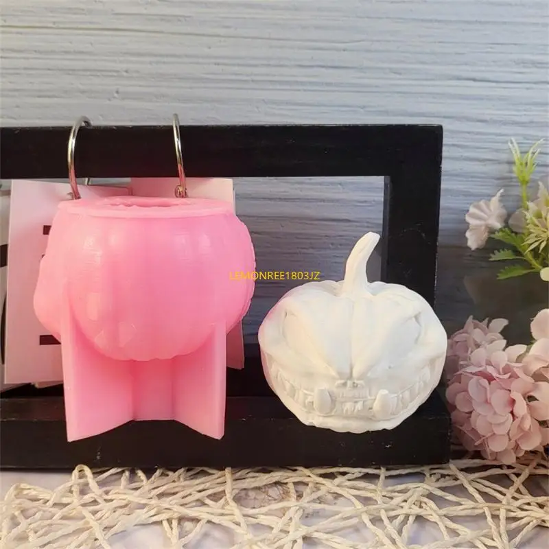 N58C Silicone Mold Bumpkins Cabeça Moldes Halloween Moldes Baking Moldes
