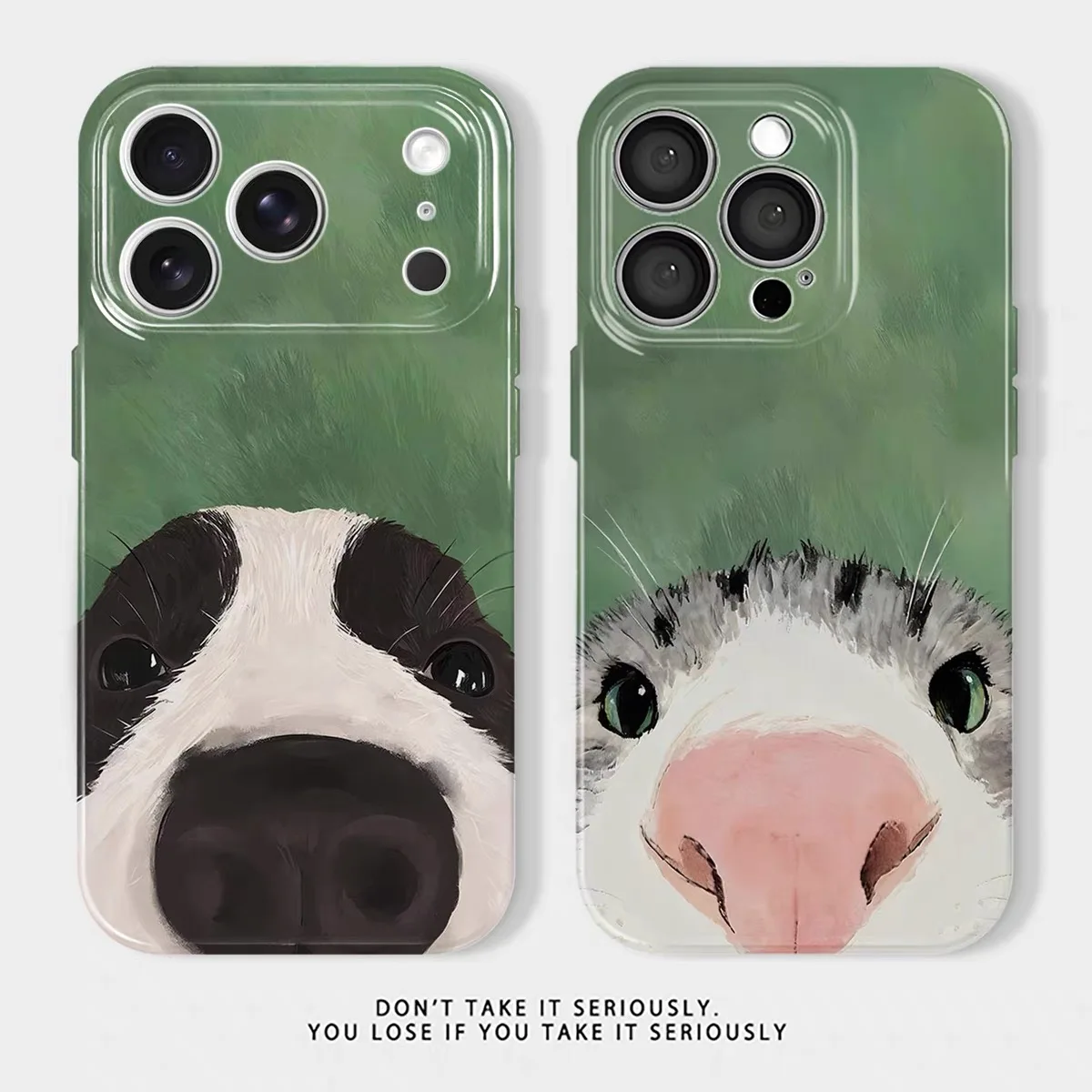 

Green Face-sticking Cute Dog Phone Case for IPHONE 17 Air 16E 15 PROMAX 14 Plus 13 12 MINI 11 PRO 16Plus XR Acrylic Phone Cover