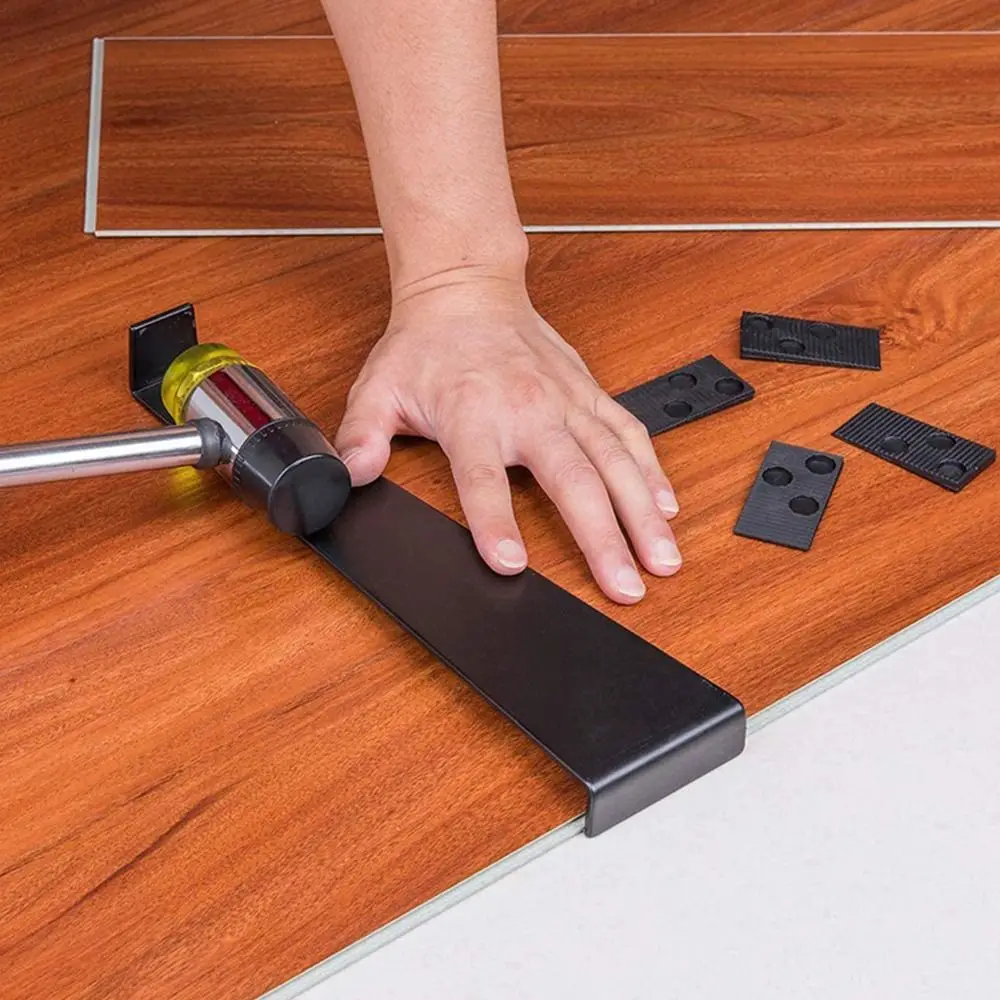 23PCS Black Orange Laminate Wood Flooring Installation Kit Wedge and Bar Double Headed Mallet Wood Laminate Tool Rubber Hammer