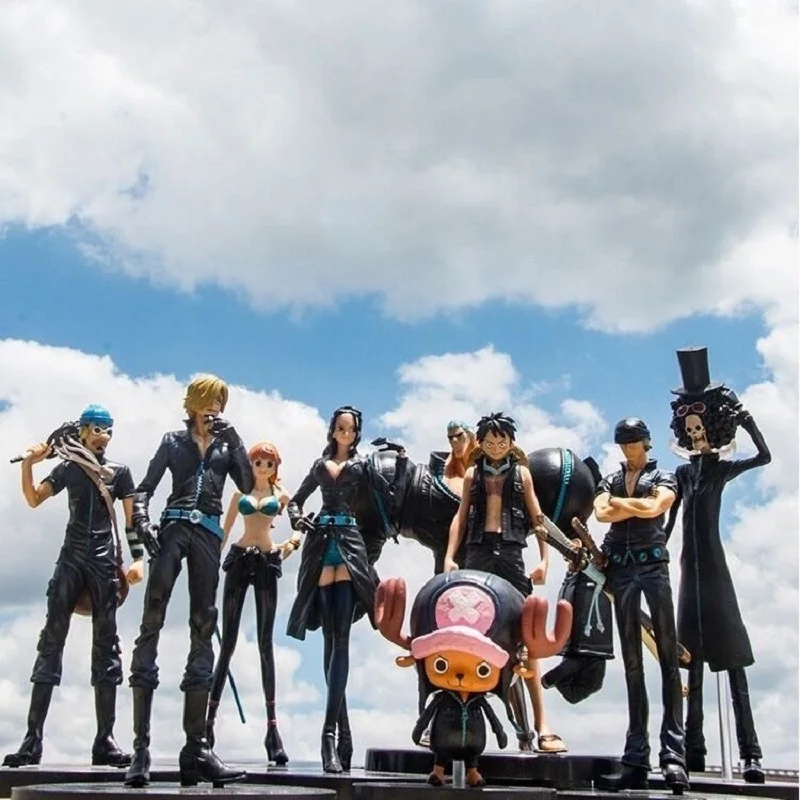 

One Piece Anime Figure Black Clothes Theater Version Of Luffy Zoro Sanji Francine Nami Action Figure PVC Collection Model Toys