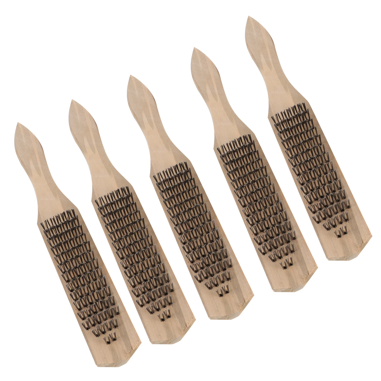 

5 Pcs Steel Wire Brush Scrubber Clean Removal Purpose Cleaning Tools Wood Handle Dad