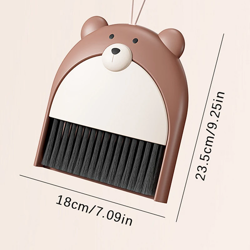 2pcs/set Small Broom Dustpan Set Cartoon Bear Household Desktop Garbage Shovel Dustpan Broom For Household Cleaning