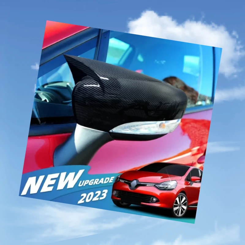Bat Side Mirror Cover for Clio 4 IV 2012-2020 Renault Car Accessories RS GT Shiny Piano Black Tuning Auto Sport Bat Design