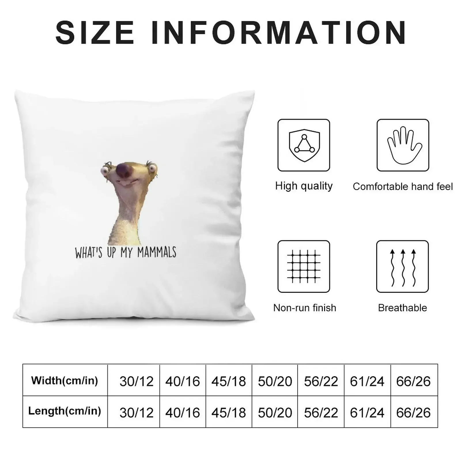 What’s Up My Mammals It’s Sid the Sloth Throw Pillow home decor items Cushions For Children pillow