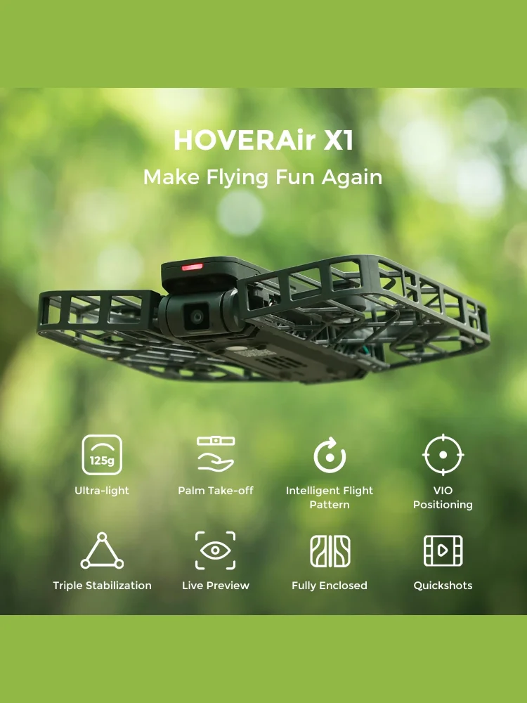 Hover Camera X1 HOVER Air X1 Revolutionary Flying Camera 125g Ultra-Light Foldable Portable Unlock Advanced Shots View