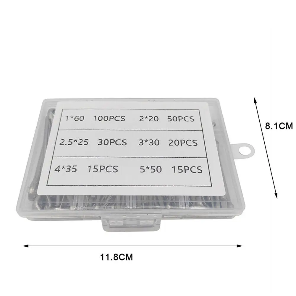 230PCS ​Cotter Pins Set Split Pin Assortment Kit M1 M2 M2.5 M3 M4 M5 Cotter Pins Set Tractor Pin for Car