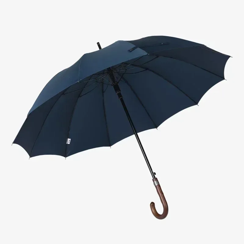 Large Umbrella Men 12K Luxury Parasol Umbrella Windproof Corporation Wooden Long Handle Golf Umbrella Heavy Rain Business