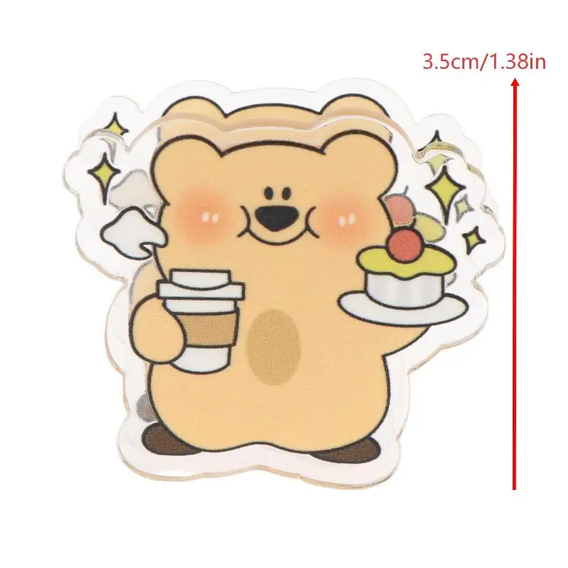 6Pcs Cartoon Bear Clips Cute Animal Decorative Clamp Bookmark Clip Waterproof Lightweight Sealing Office Clip Paper Clamp Gifts