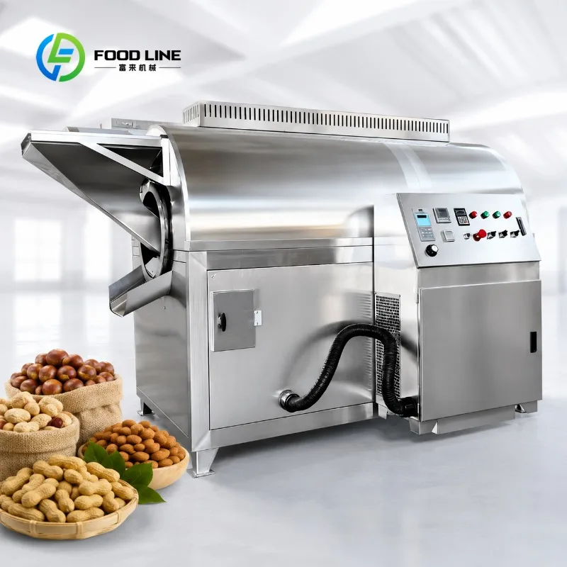 Custom made Heating Peppers Roasted Machine Nuts Coffee Bean Roaster Automatic Sunflower Seeds Roasting Machine