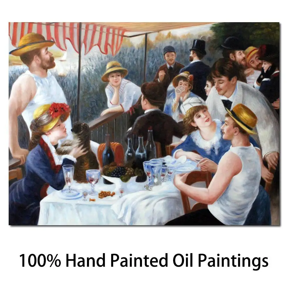 

Impressionist Portrait Canvas Art the Luncheon of the Boating Party Handmade Pierre Auguste Renoir Famous Painting High Quality