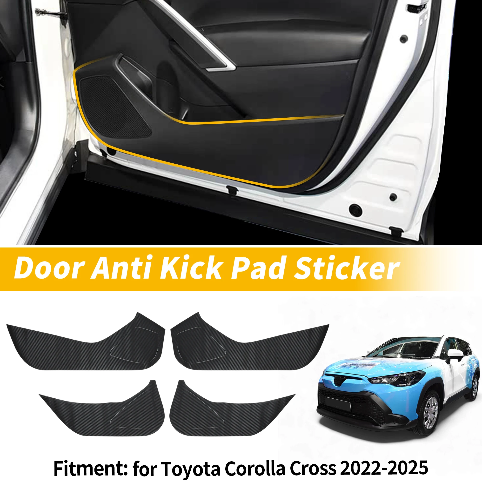 UXCELL Car Door Anti Kick Pad Sticker Scratch Protector for Toyota Corolla Cross 22-25