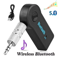 2 em 1 sem fio Bluetooth 5.0 adaptador receptor 3.5mm jack para carro música áudio aux a2dp fone de ouvido mãos livres receptor