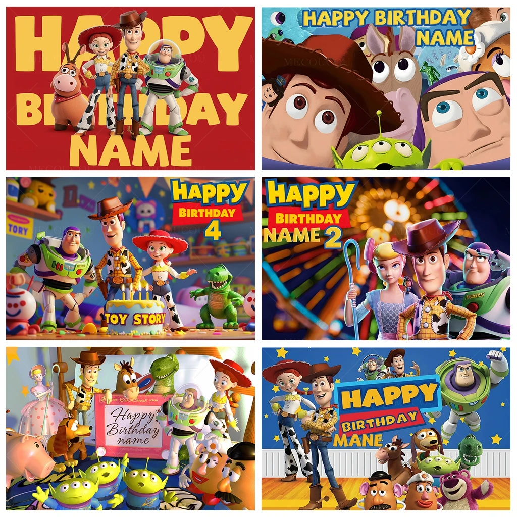 

Disney Toy Story Background Bubas Lightyear Baby Birthday Party Decoration Children Photography Studio Portrait Shooting Props