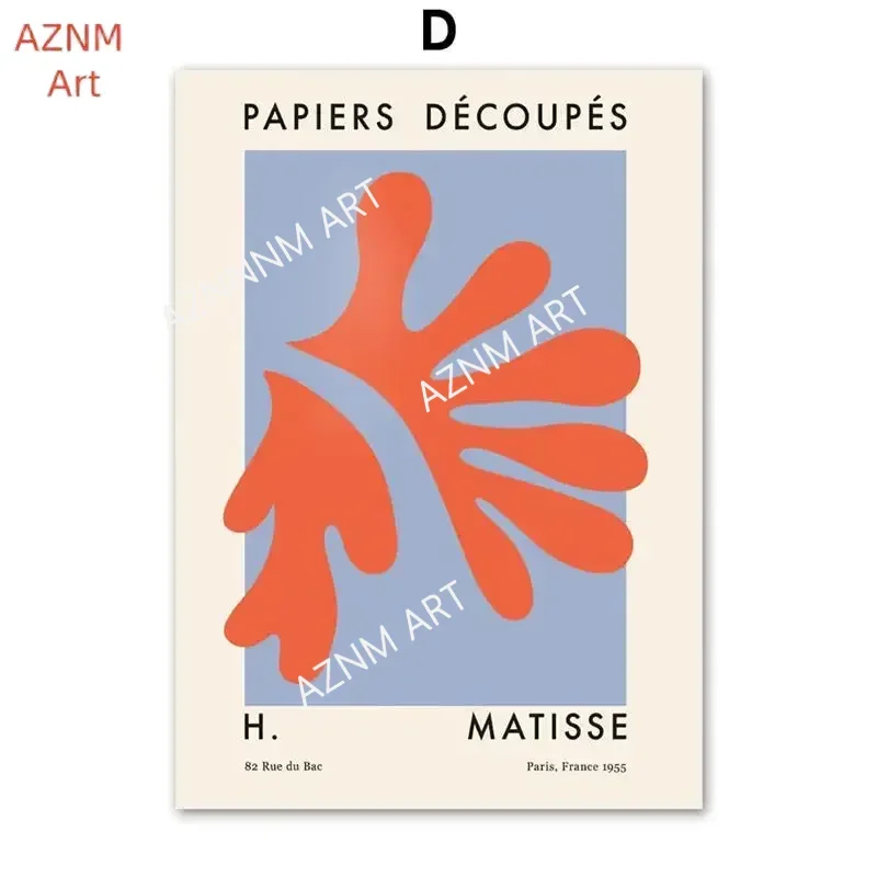France Henri Matisse Abstract Wall Art Blue Cutout Canvas Painting Nordic Posters And Prints Wall Pictures For Living Room Decor