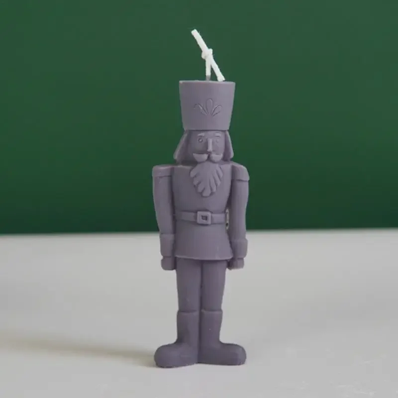 DIY Nutcracker Soldier Candle Silicone Mold DIY Aromatic Soap Candle Making Epoxy Plaster Mold Gifts 2023 Christmas Home Decor