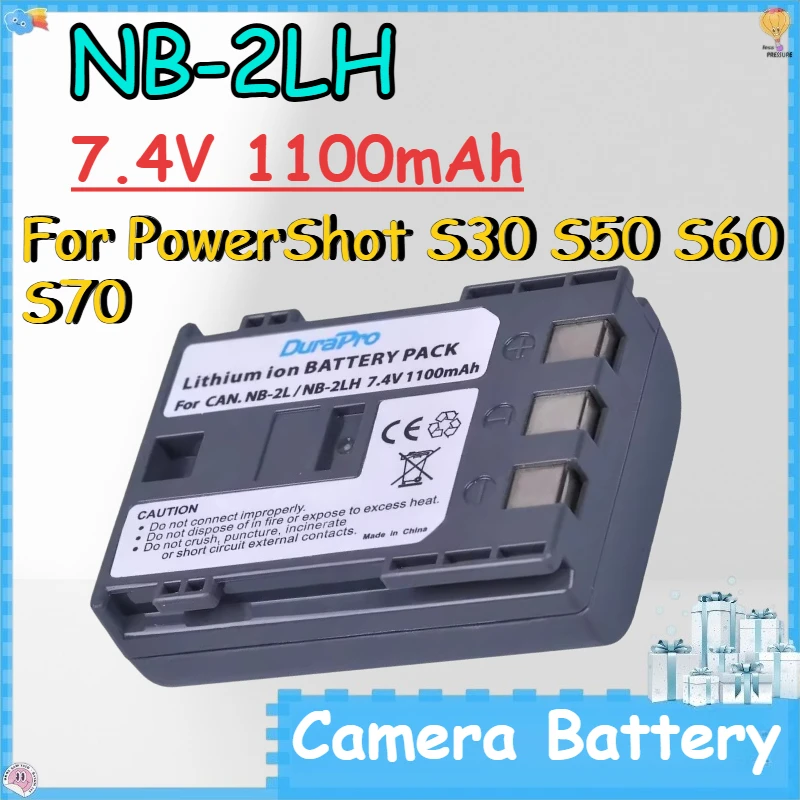 

NB-2LH 7.4V 1100mAh Camera Battery for PowerShot S30 S50 S60 S70 Lithium-ion Rechargeable Battery