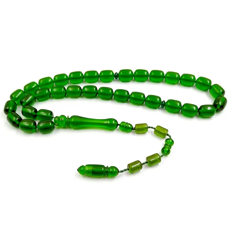 Tasbih Resin beads turkish bracelet ramadan gift green misbaha 33 prayer beads eid accessories on hand - view 5