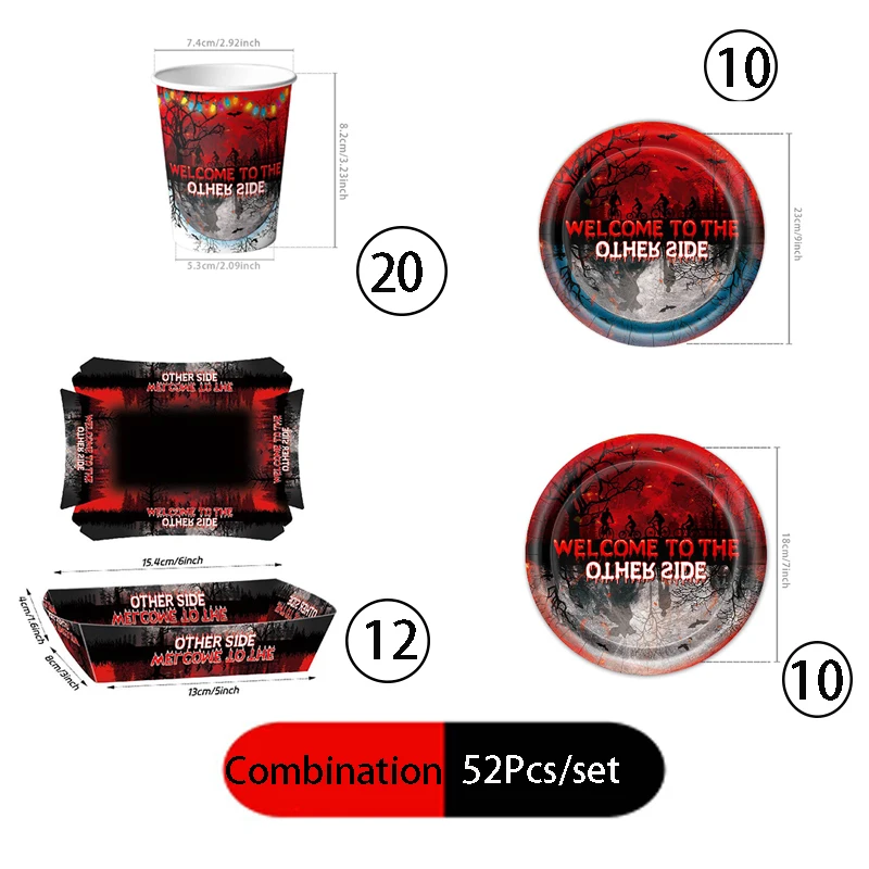 Stranger Things Tischdecke, Tasse, Serviette, Happy Birthday Banner, Ballon, Stranger Things Partydekoration, Einweg-Tischgeschirr-Set – Detail 8