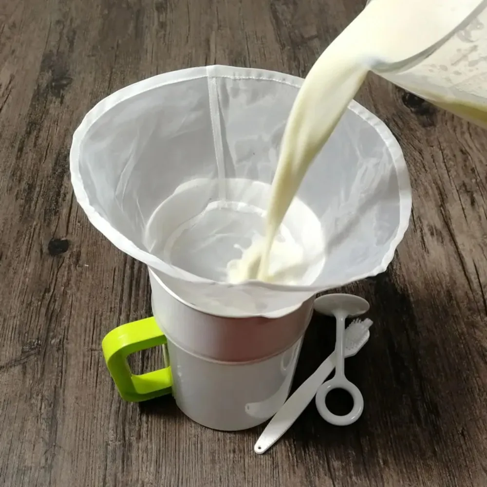 Kitchen Accessaries High-density Mesh Soy Milk Filter Bag Bowl Shape Nylon Soy Milk Strainer Gauze Yogurt Filter Net Wine