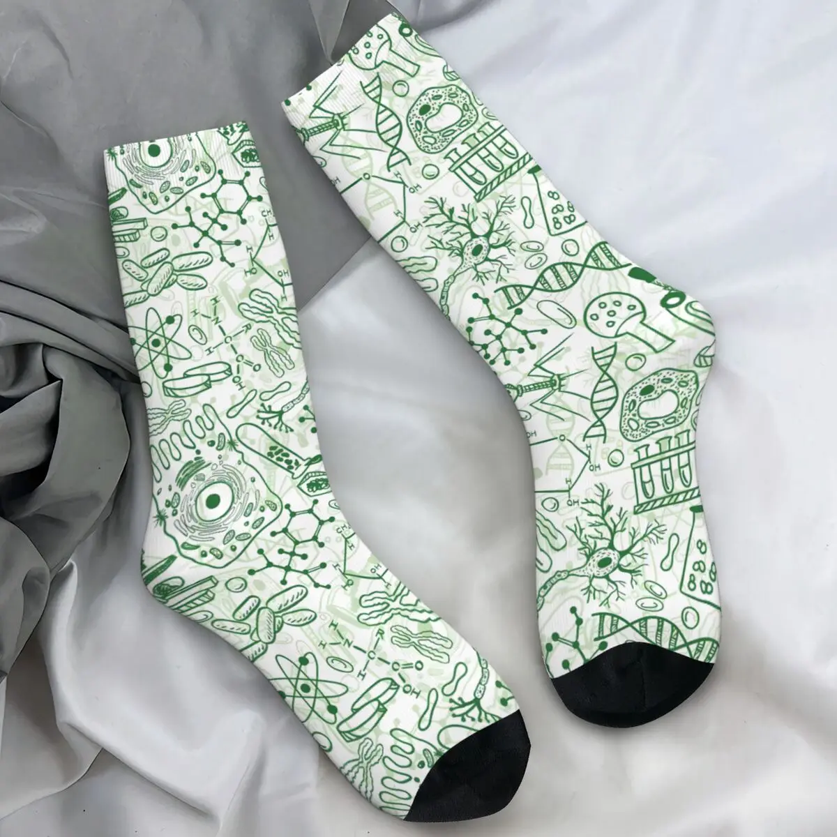 Men Socks Science Chemistry Stockings Spring Retro High Quality Socks Graphic Running Sports Non Skid Socks