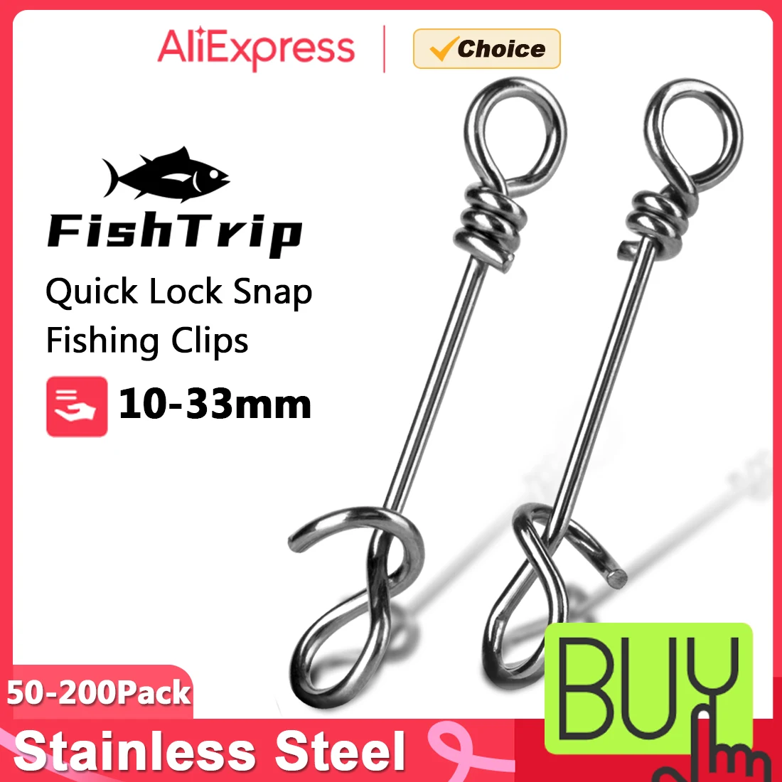FishTrip Quick Change Snap Curve Angeln Clip 50-200 stücke Angelhaken Stecker Köder Tackle Pesca Angeln Zubehör Edelstahl