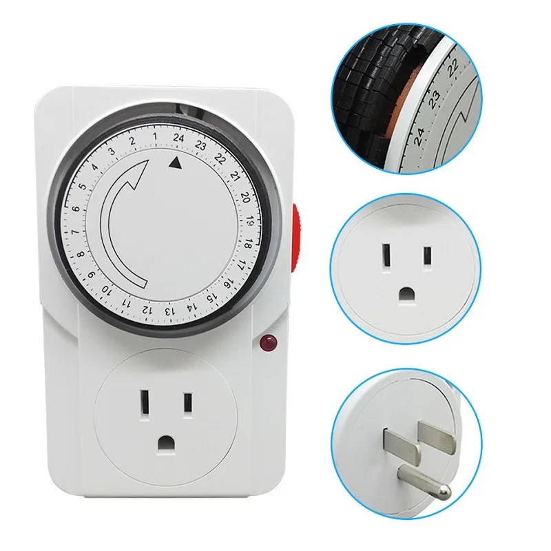 

Hour Cyclic Timer Switch Kitchen Timer Outlet Loop Universal Timing Socket Mechanical Timer 250VAC 1800W 15A US Plug