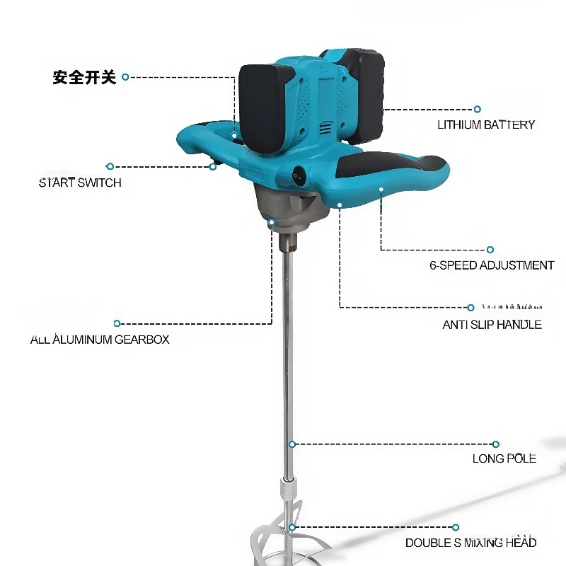 สําหรับMakita 18Vแบตเตอรี่FWD/REVแบบพกพามือถือไฟฟ้าปูนผสม,6-Speed Heavy Dutyสําหรับคอนกรีต,ปูนปลาสเตอร์,สี,thinset