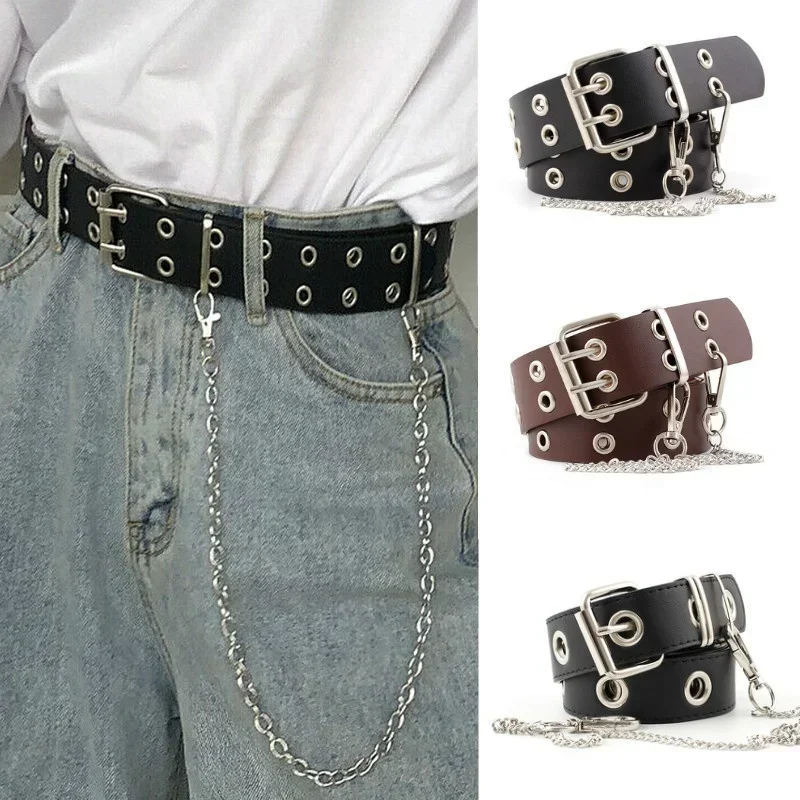 2024 New European and Korean Punk Style Belt Korean Edition Jeans Fashion Hanging Chain Decorative Belt