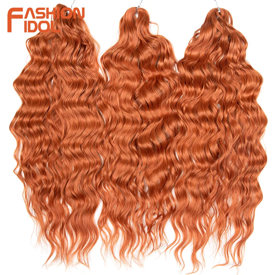 FASHION IDOL 24 Zoll Deep Wave Kunsthaar zum Flechten, Ombre Blonde Twist Crochet Lockenhaar für Alltag & Cosplay – Detail 11